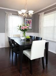 Transitional Gray Dining Room With White Accents Dining Room Small Small Dining Room Decor Neutral Dining Room
