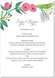 Garden Gala White Fun Wedding Invitations Wedding Menu Cards Wedding Reception Menu