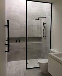 43 Nice And Minimalist Bathroom With A Glass Panel For Shower Room Matchness Com Black Shower Fixtures Minimalist Bathroom Design Minimalist Bathroom