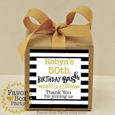 Thank You Gift Ideas For 50th Birthday Birthday Party Favors 12 Favor Boxes Personalized Labels 50th Birthday Favors 40th Birthday Party Favors Dragon Birthday Party Invitations