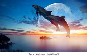 Dolphin Jump Sunset Images Stock Photos Vectors Shutterstock