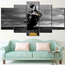 5 Piece Canvas Valentino Rossi Moto Poster Hd Printed Wall Art Home Decor Canvas Painting Picture Wall Canvas Modern Wall Art Canvas 5 Piece Canvas Art
