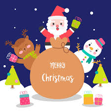 Find images of christmas cartoon. Christmas Cartoon Character Set Santa Claus Snowman Reindeer 683866 Vector Art At Vecteezy