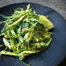 Trying To Break The Mould With Asparagus For The Spring Shaved Raw With Mint And Tamarind Sauce Lime And Pis Tamarind Sauce Healthy Recipies Nourishing Foods