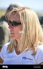 UP Aerospace logistics coordinator Tracy Larson talks about her companies  launch of the 20-foot SpaceLoft XL rocket in Upham, N.M., Sept. 25, 2006.  The inaugural launch from New Mexico's spaceport crashed in