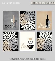 Styling Kitchen Wall Art Decor Modern Kitchen Eat Drink Love Art Prints Artfully Displayed With My Exclu Kitchen Wall Art Art Print Set Kitchen Decor Wall Art