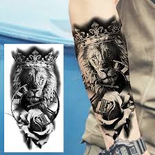 Black Skull Snake Temporary Tattoos For Women Men Realistic Lion Praying  Wolf Fake Tattoo Sticker Forearm Body Tatoos Serpent - AliExpress