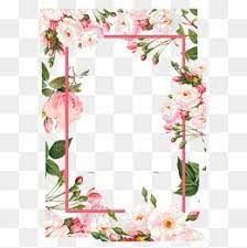 Pink Flower Borders Color Flowers Frame Png And Vector Flower Frame Png Flower Border Png Floral Wreaths Illustration