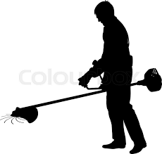 Silhouette Worker Of A Garden Cuts Off Stock Vector Colourbox Man mowing stock photos and images (4,037). silhouette worker of a garden cuts off