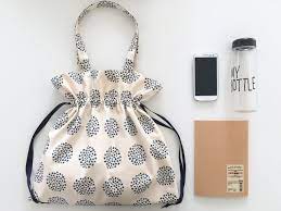 受注制作 フラワーブーケ ふんわり巾着トート 巾着 ファブリックバッグ バッグ型紙