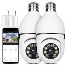 UPULTRA Security Camera 2packs 1080P Wireless WiFi Outdoor Home IP Camera  E27 360 Degree Panoramic Motion Detection and Alarm Two-Way Audio Night  Vision 2PK kit