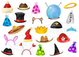 Watercolor Festive Hats Clipart File Zip Images Scrapbooking Hat Clipart Clip Art Paper Dolls