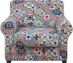 hyha printed couch chair cover floral pattern sofa cover with separate cushion cover 2 piece stretch armch armchair slipcover washable furniture sofa covers