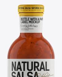 Download Salsa Bottle With Paper Label Mockup In Bottle Mockups On Yellow Images Object Mockups Yellowimages Mockups