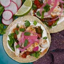 Pickled red onions for fish tacos. Mahi Mahi Tacos With Pickled Red Onions Scarpetta Dolcetto
