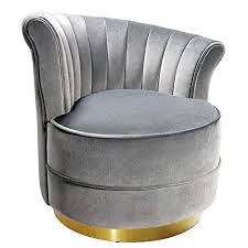 Swivel Accent Chairs Uphostered Club Chair For Bedroom Living Room Velvet Silvery Grey Swivel Accent Chair Accent Chairs Chair