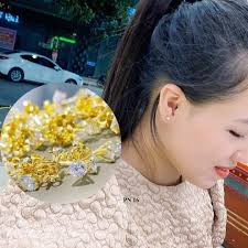 Bông tai nụ đá vàng tây 10k cho nữ mã BTV08