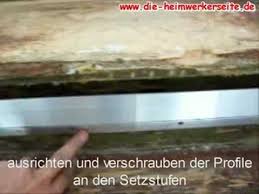 Treppenprofil aluminium bronze 23xmm, m. Treppe Mit Laminat Belegen Youtube