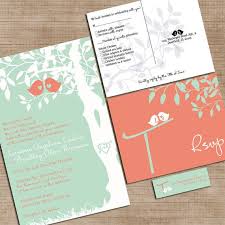Mint Green And Coral Wedding Invitations Custom Love Birdies Wedding Invites Sample Coral Wedding Invitations Bird Wedding Invitations Coral Wedding