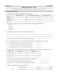 This worksheet states the properties of protons, neutrons and electrons using specific questions. Chapter 4 Worksheet Part B Atomic Structure Worksheet For 10th 12th Grade Lesson Planet