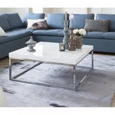 Des promotions toute l'année sur conforama ! Table Basse Carree Ronde Ou Rectangulaire Au Meilleur Prix Duke Table Basse Carree Laquee Blanc Brillant Pietement Metal Chrome Inside75
