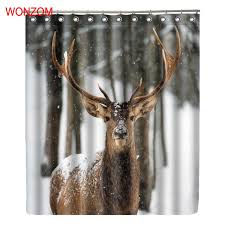 Buy bathroom accessories from uk bathrooms' large stylish and classic collection of designer and traditional brands to make your house a home today. Buy Wonzom Elkr Shower Curtains For Bathroom Decor Modern Animal Deer Bath Waterproof Curtain With 12 Hooks New Bathroom Accessories Online Cheap Anektbuy