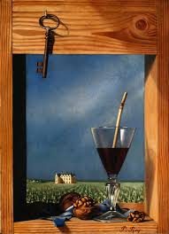 Glass of Wine in Front of a Castle by Pierre Roy