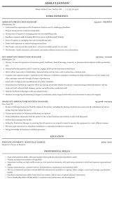 Professional resumes, traditional resumes, creative resumes Assistant Production Manager Resume Sample Mintresume