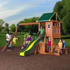 Backyard Discovery Oakmont Cedar Wooden Swing Set Wooden Swing Set Swing Set Cedar Swing Sets