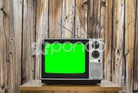 vintage television with old wood wall and chroma screen stock photos ad wood wall vintage television chroma screen old wood wood wall