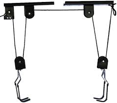When the bike is not used, the garage organization bicycle hoist can help u lift your bike to make more floor room. Amazon Com Bike Lift Hoist For Garage Storage Heavy Duty Ceiling Mountain Bicycle Hanger Pulley Rack 100 Lb Capacity Home Improvement