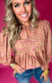 Golden Hour Blooms Autumn Floral Top