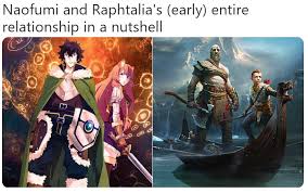 Lihat ide lainnya tentang animasi, seni, seni anime. Naofumi And Raphtalia S Entire Early Relationship In A Nutshell The Rising Of The Shield Hero Know Your Meme