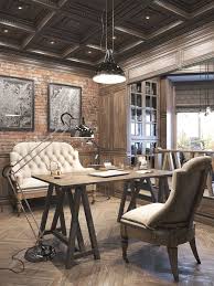 Awesome Industrial Vintage Decor Designs For A Brick Steel Living Space Vint Industrial Office Rustic Home Offices Vintage Home Offices Home Office Design