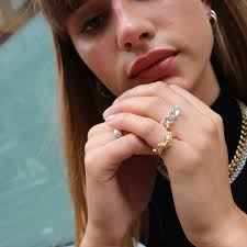 Scoria Wave Ring 18K Guldbelagt Lille