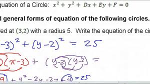 The given equation has almost the same. Day 2 Cw Part 1 Circles Standard Form To General Form Youtube