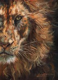 Shop all canvas & surfaces. Lion Face Painting By David Stribbling