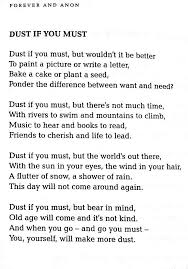 Dust If You Must Dust If You Must Poems Words
