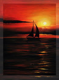 Easy beach sunset paintings painting of sunset beach. Simple Sunset Paintings