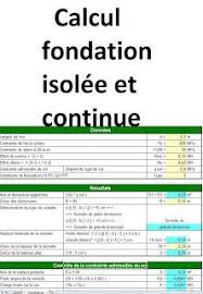 Feuille Excel De Calcul De Fondation Isolee Et Fondation Continue How To Plan Modern Architecture Building Genies