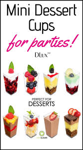 Our disposable dessert cups can be used for desserts, appetizers, hors devours, or 6_ graduation party dessert ideas and recipes, plus how to make it all look good! Mini Dessert Cups With Spoons Square Tall Clear Plastic Parfait Appe Mini Dessert Cups Dessert Cups Desserts