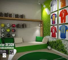 Use a picture of a famous stadium or a panoramic shot of a game to make you feel like you are there. 82 Soccer Themed Bedrooms Ideas Soccer Room Soccer Bedroom Soccer Themed Bedroom