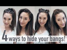 4 Ways To Hide Your Bangs New Hairstyles 2017 Youtube Hide Bangs Hairstyles With Bangs Growing Out Bangs