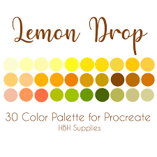 Lemon Drop Palette Procreate Palette Ipad Procreate Procreate App Procreate Tools Adobe Color Swatch Color Palette Yellow Color Palette Design Lemon Drop