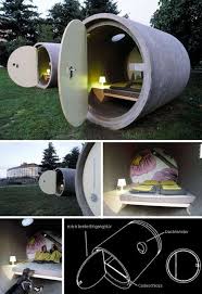 All Of The Tubes Face Out Onto Shared Community Space For Mingling With Other Guests Featuring Picnic Tables Container House Unusual Hotels Tiny House Design