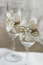 Bride And Groom Toasting Flutes Wedding Glasses Pearl Flower Lace Set Champagne Glasses Vintage Wedding Copas Decoradas Para Boda Copas De Novios Copas Boda