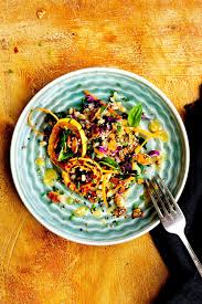 Sesame Farro Salad With Delicata Squash And Sesame Miso Dressing Farro Salad Vegan Calizona Farro Salad Delicata Squash Farro