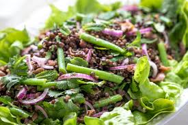 Paneer is one the richest source of vegetarian protein and it also ranks low use fiber and antioxidant rich veggies like cauliflower, capsicum, french beans, brinjal etc. Beluga Lentil Salad With Green Beans Recipe Elle Republic
