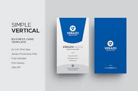 The standard dimensions of a printed business card are 3.5 x 2 inches. Simple Vertical Business Card Creative Photoshop Templates Creative Market