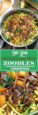 One Pan Mongolian Beef Zoodles Make The Perfect Easy Weeknight Meal Best Of Zoodle Recipes Beef Recipes Zucchini Noodle Recipes